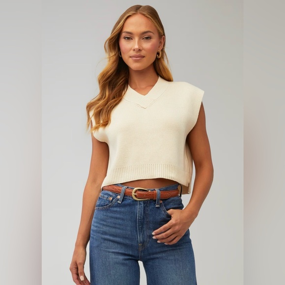 Free People Easy Street Vest in Cream - Size XS - Picture 7 of 16